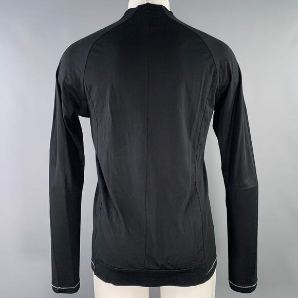 THE VIRIDI-ANNE Size M Black Cotton Crew Neck Long Sleeve T-shirt - Picture 3 of 6